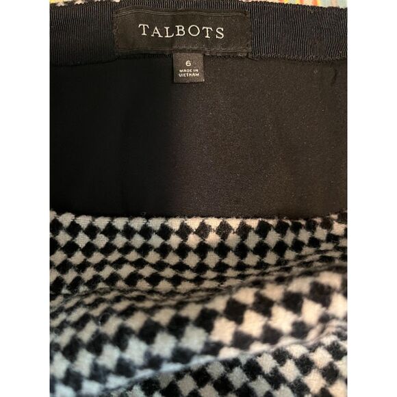 Talbots White/Black Houndstooth Lined Wool Blnd Corpcore Business Casual Skirt 6 - Picture 2 of 3